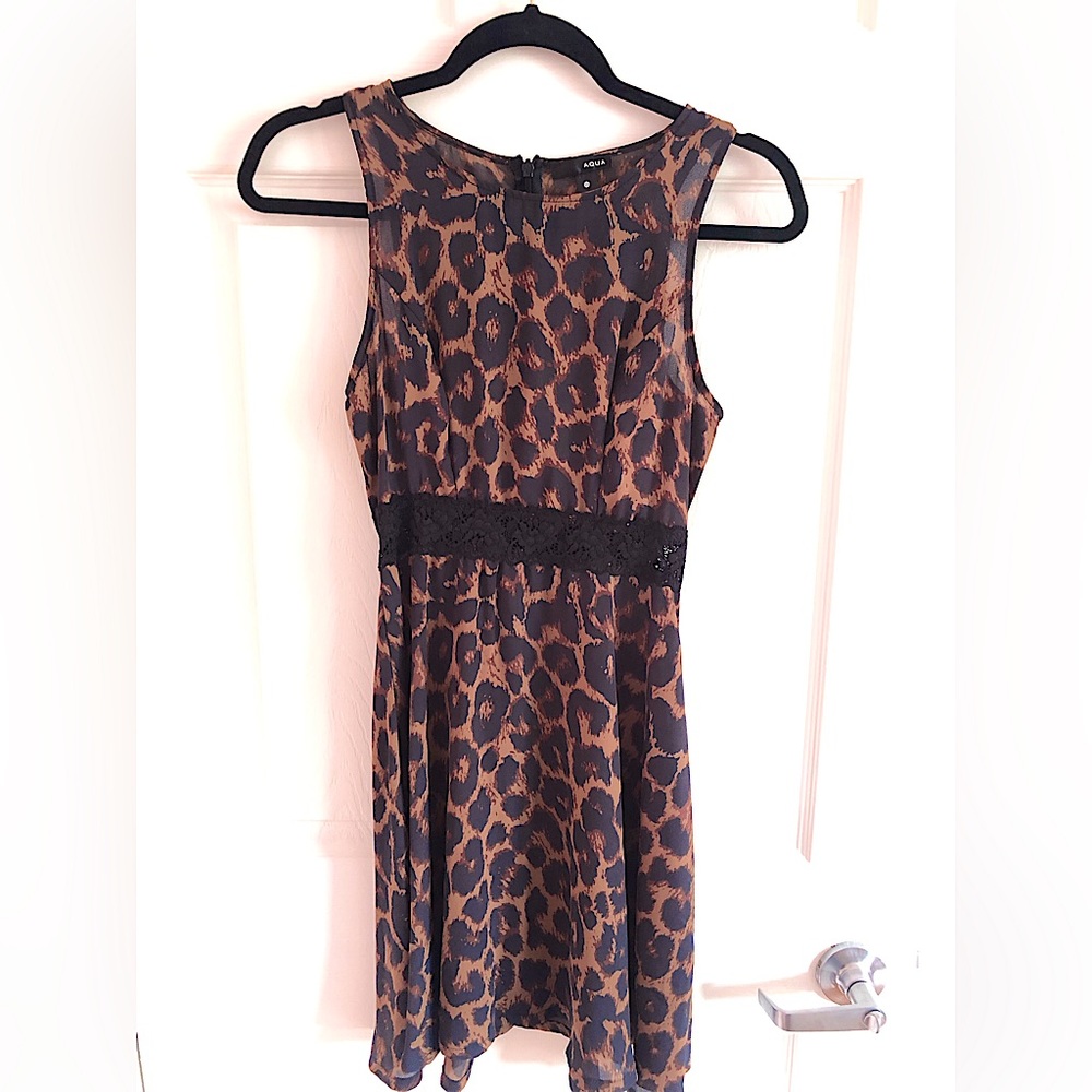 AQUA Leopard Lace Dress